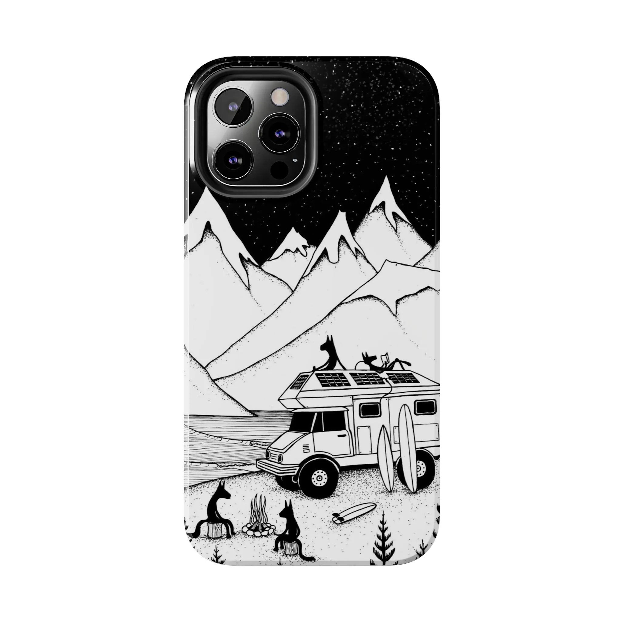 Camping With Dogs Tough Phone Case