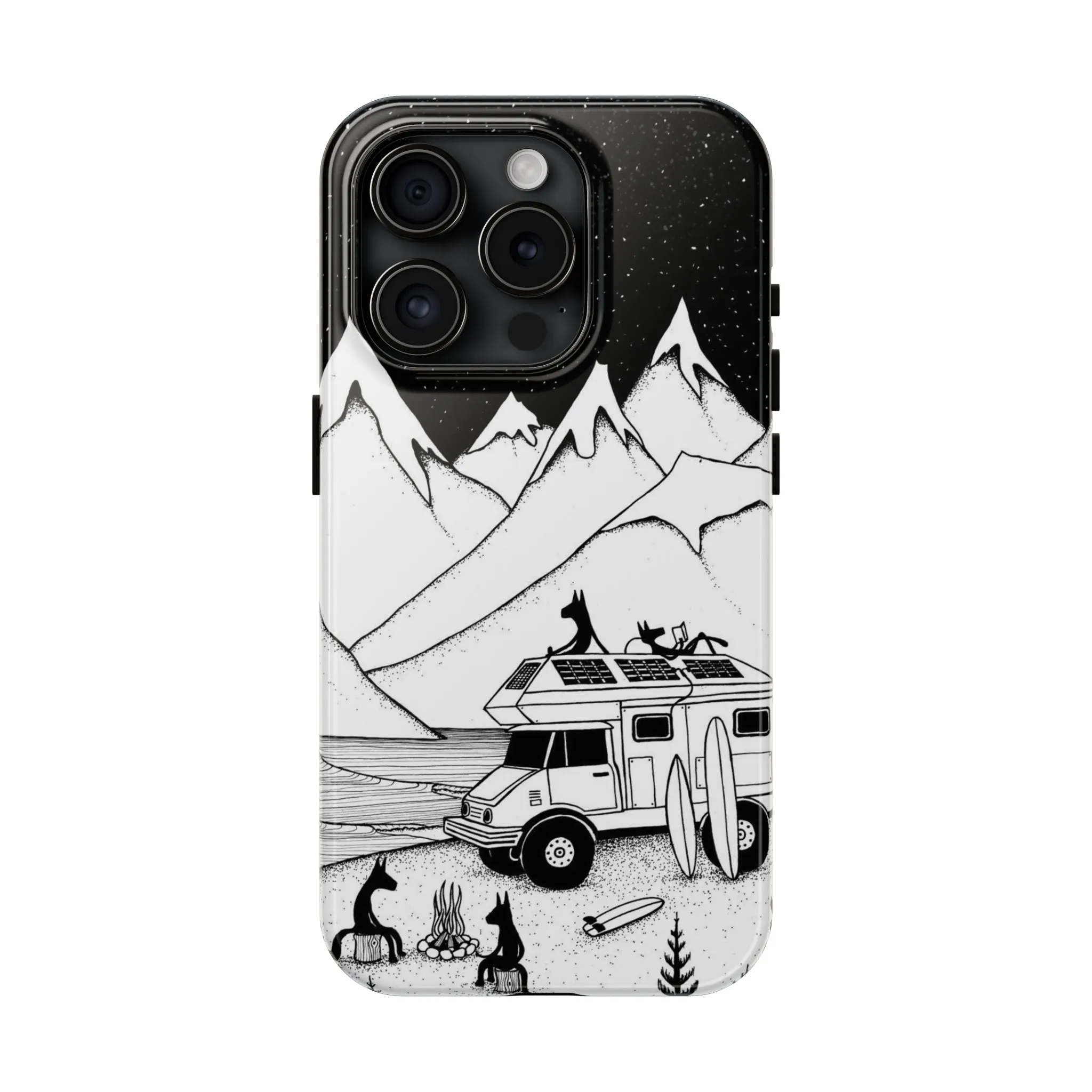 Camping With Dogs Tough Phone Case