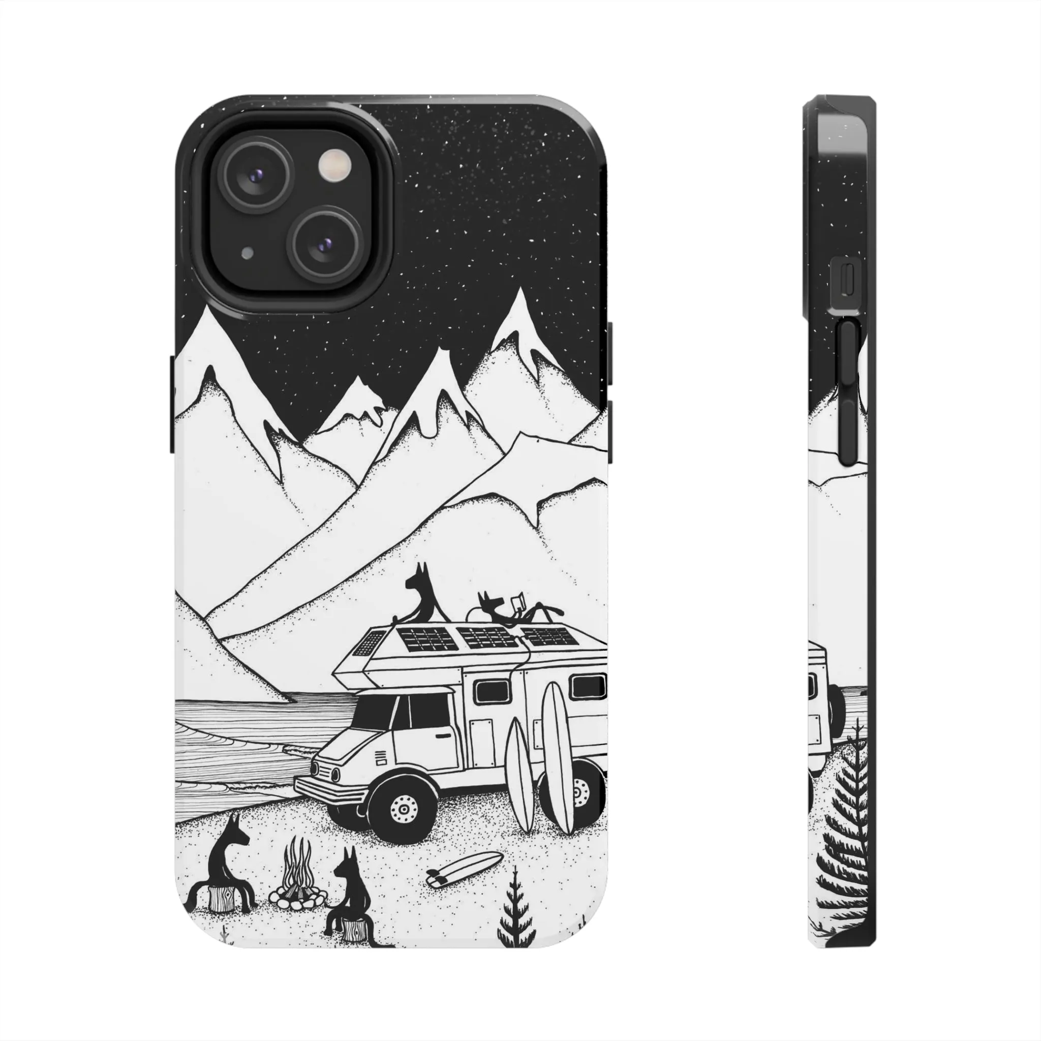 Camping With Dogs Tough Phone Case