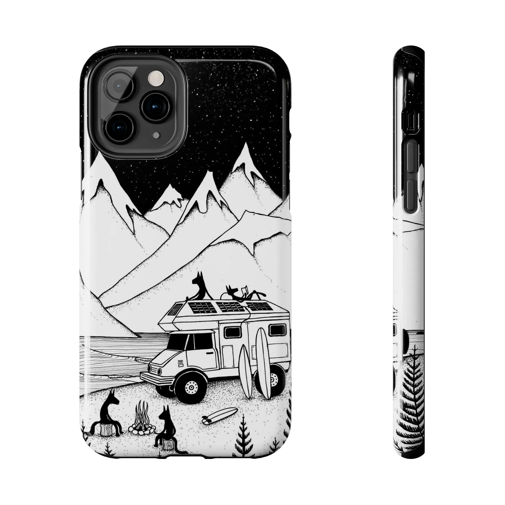 Camping With Dogs Tough Phone Case