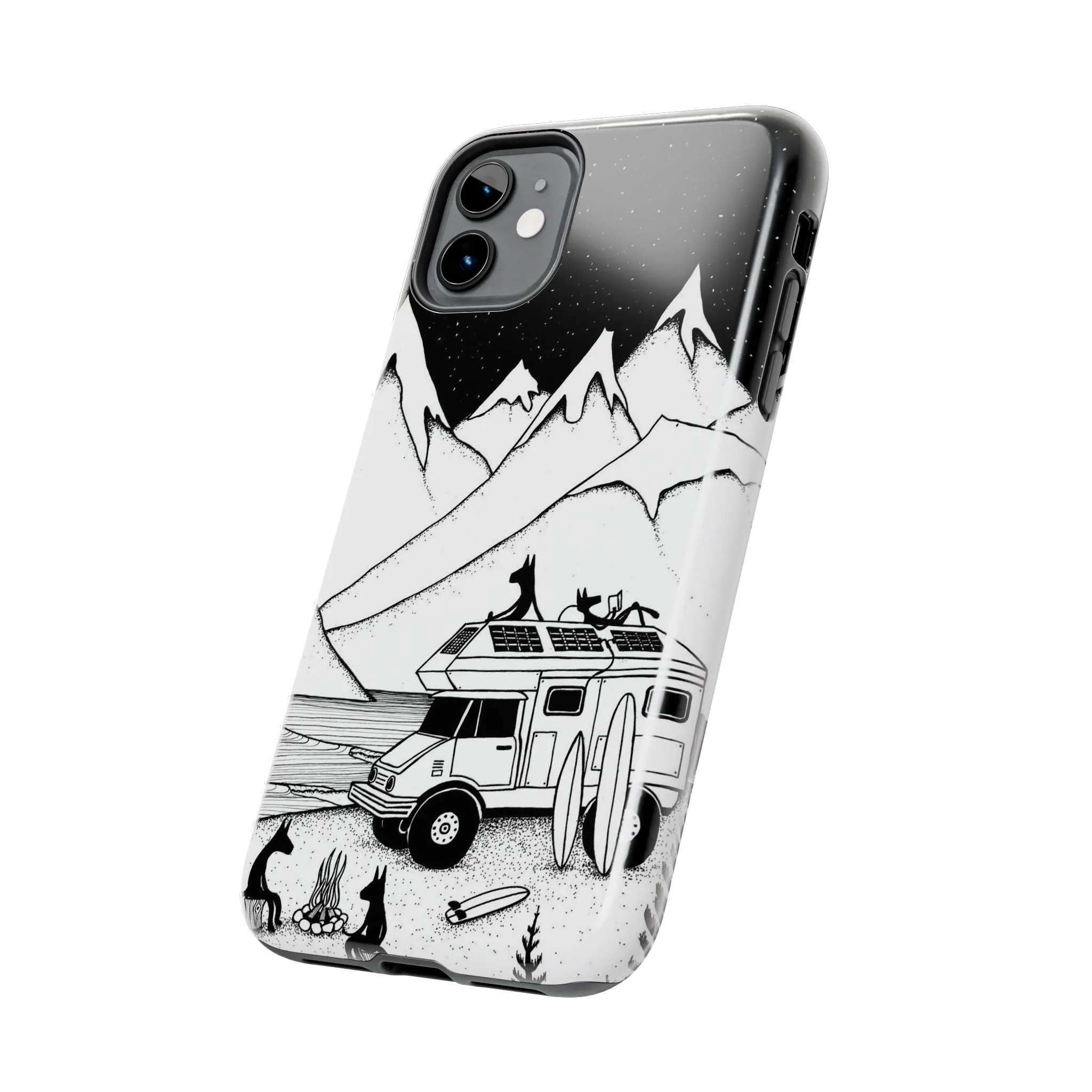 Camping With Dogs Tough Phone Case