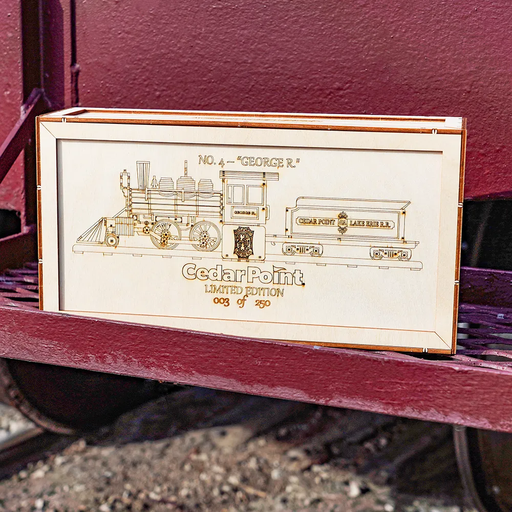 Cedar Point CP & LE Railroad No. 4 George R. Engine with Authentic Railroad Spike