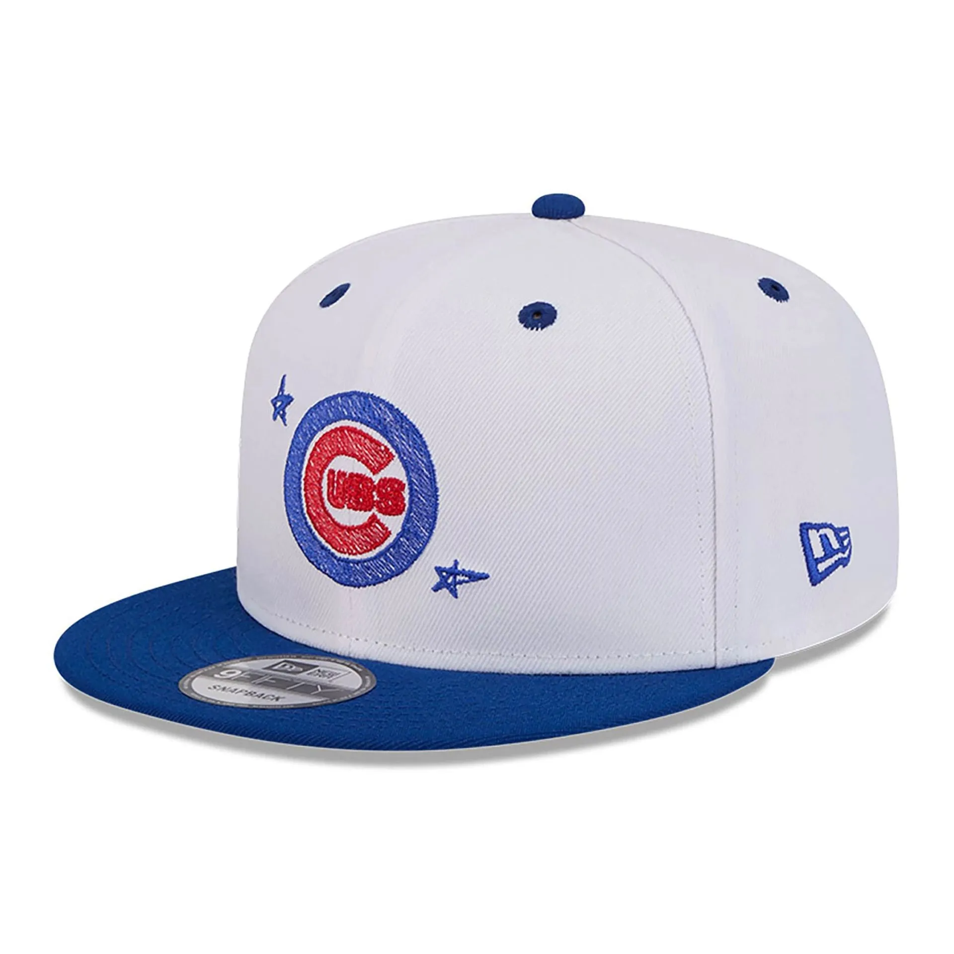 Chicago Cubs Official Doodles White 9FIFTY Snapback Cap