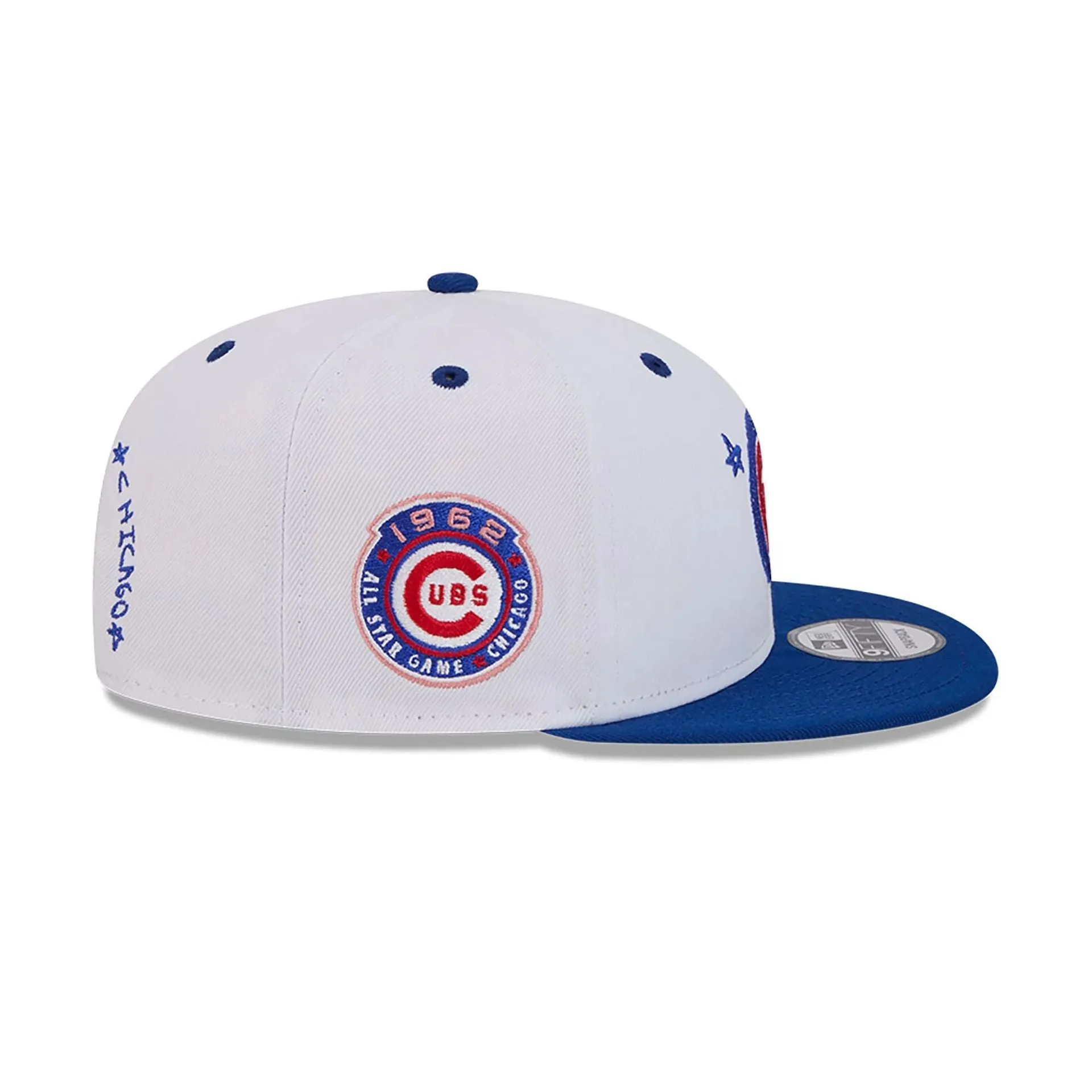 Chicago Cubs Official Doodles White 9FIFTY Snapback Cap