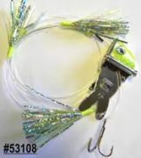 Church Tackle Shock Wave Cut Bait Rig Chartreuse Chrome scales 53108