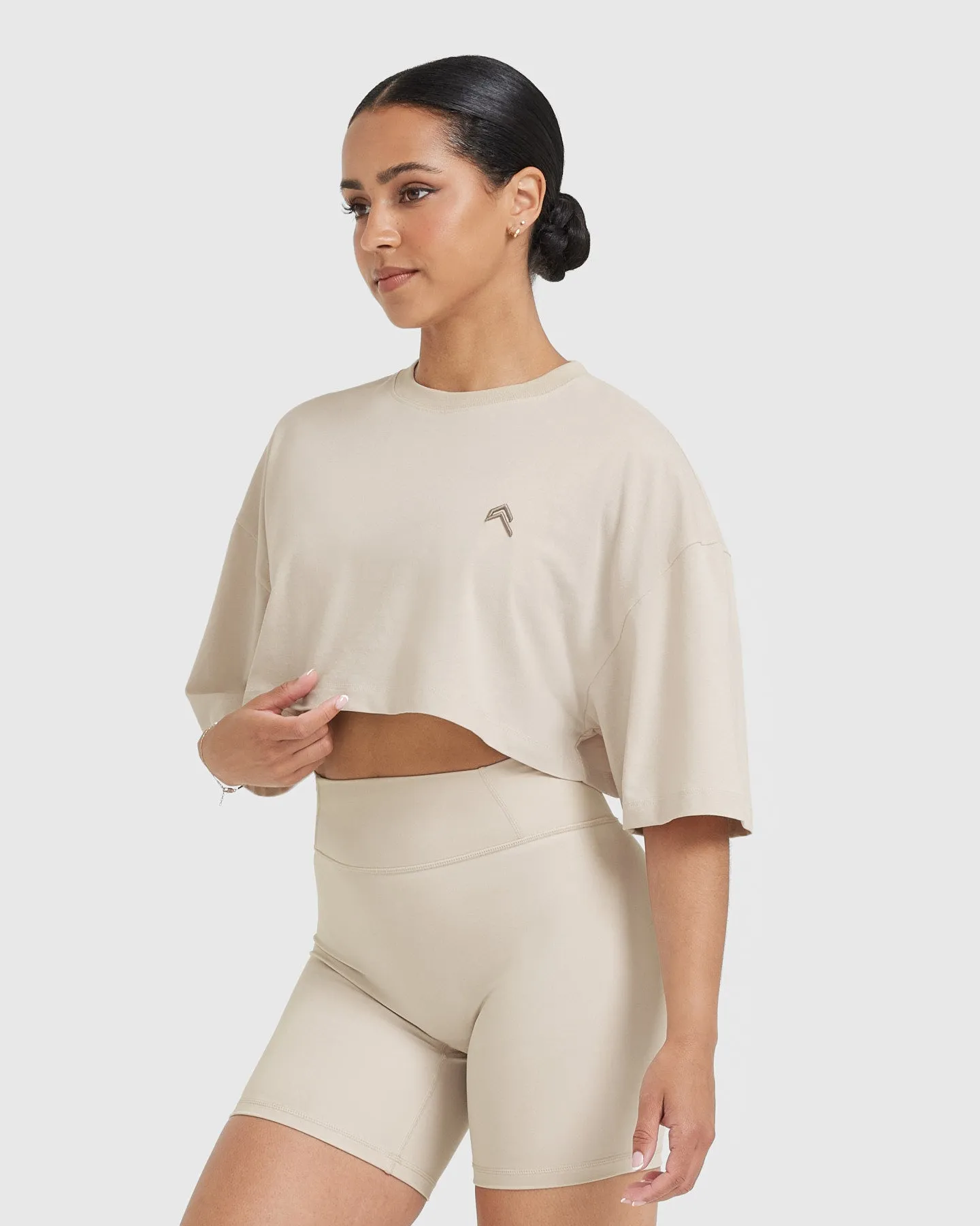 Classic Relaxed Crop Lightweight T-Shirt | Washed Sand