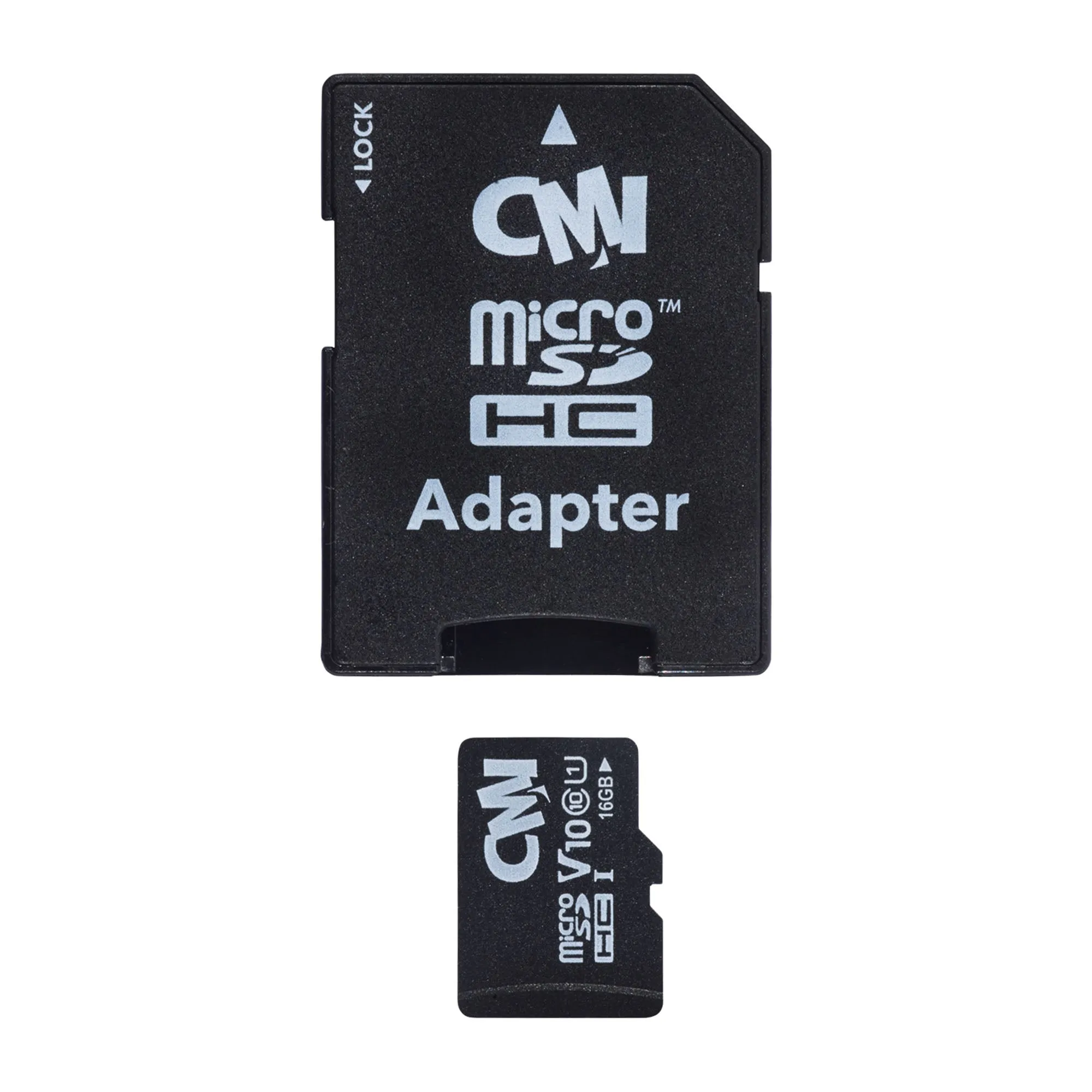 CMI U1 Class 10 16GB Micro SDHC Memory Card w/SD Adapter - 15-04619