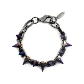 Cosmic Warrior Double Row Spike Bracelet, Hematite