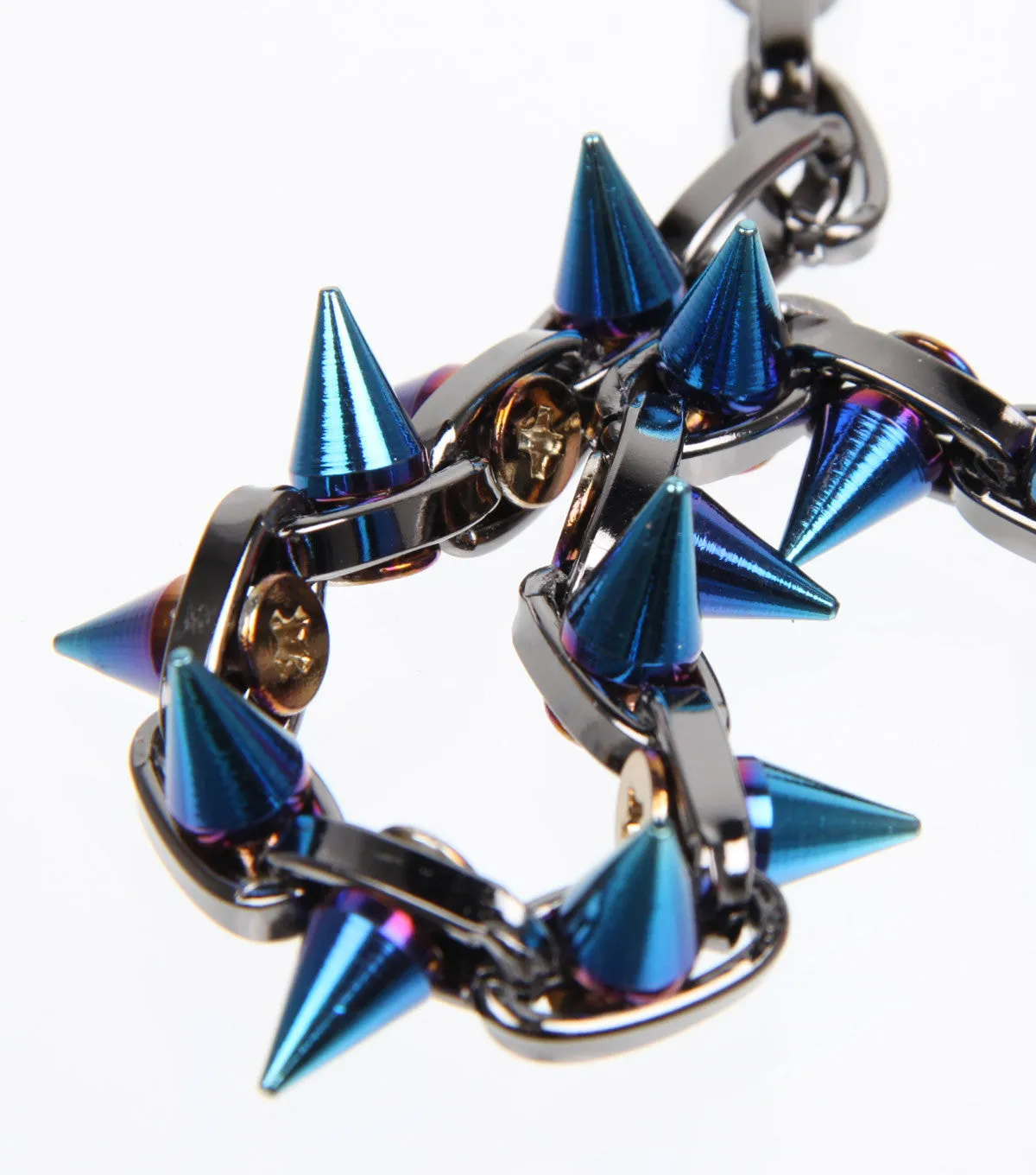 Cosmic Warrior Double Row Spike Bracelet, Hematite