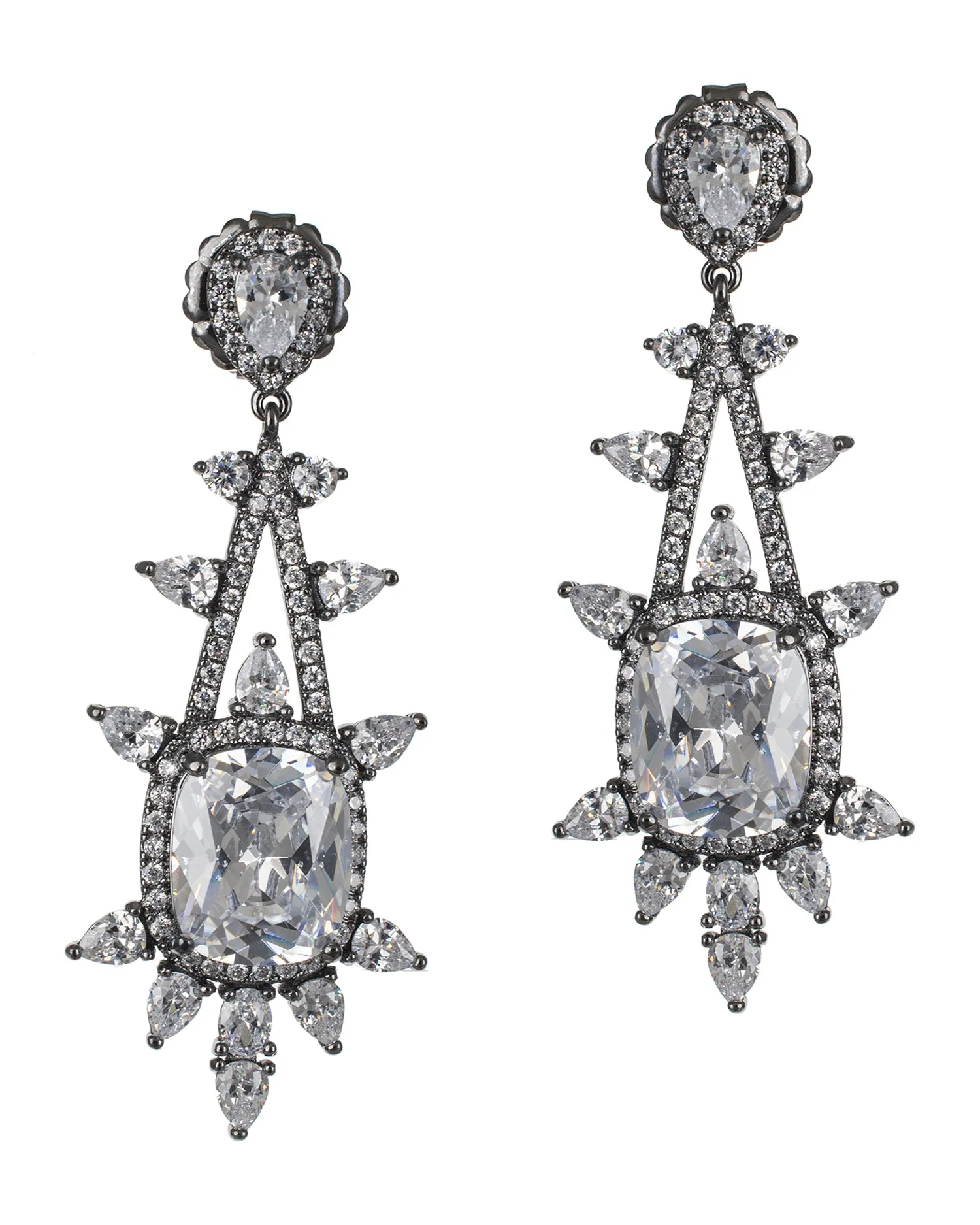 Cushion CZ Drop Earrings