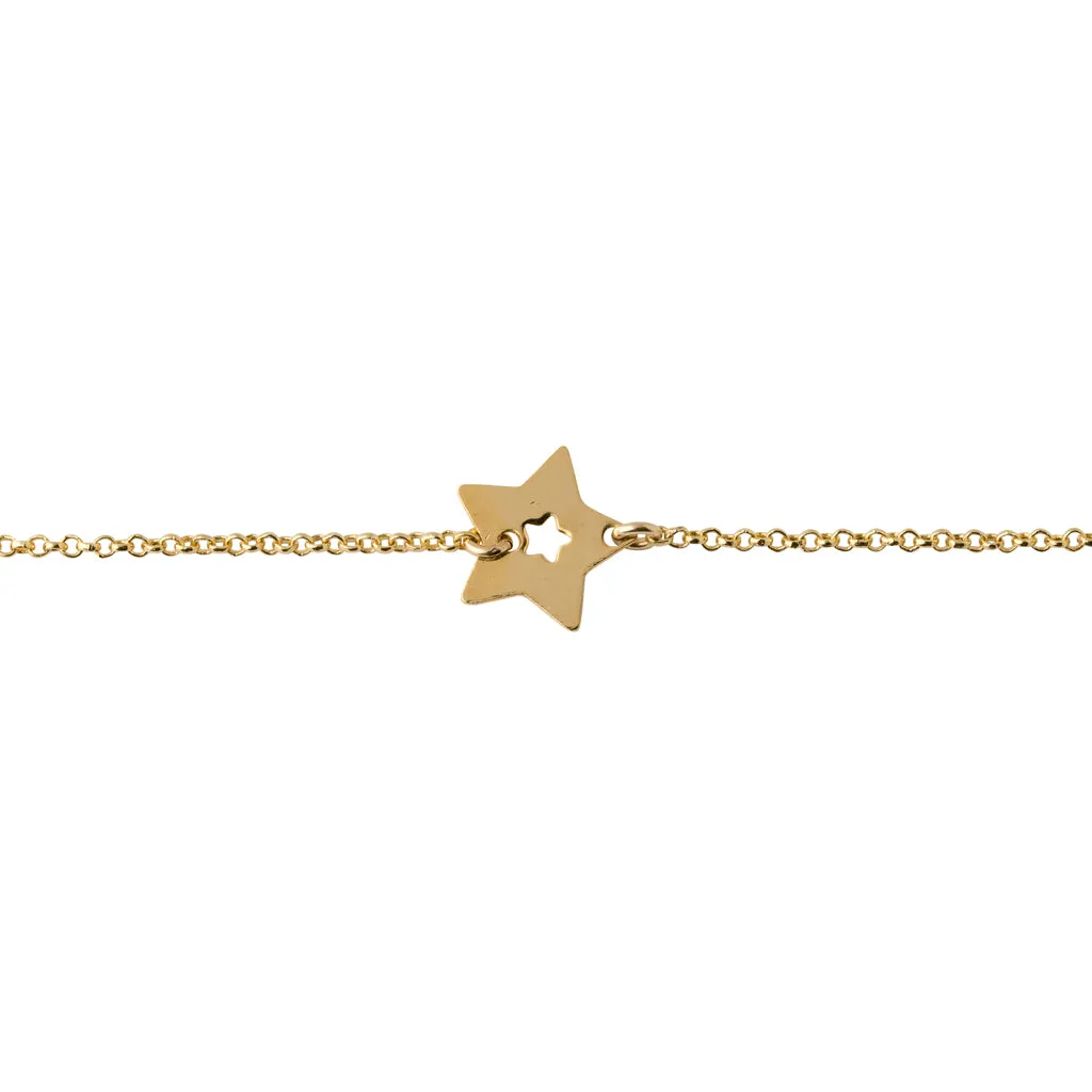 Cut Out Star Bracelet in Gold