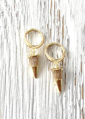 Dainty Spike Huggie Earrings