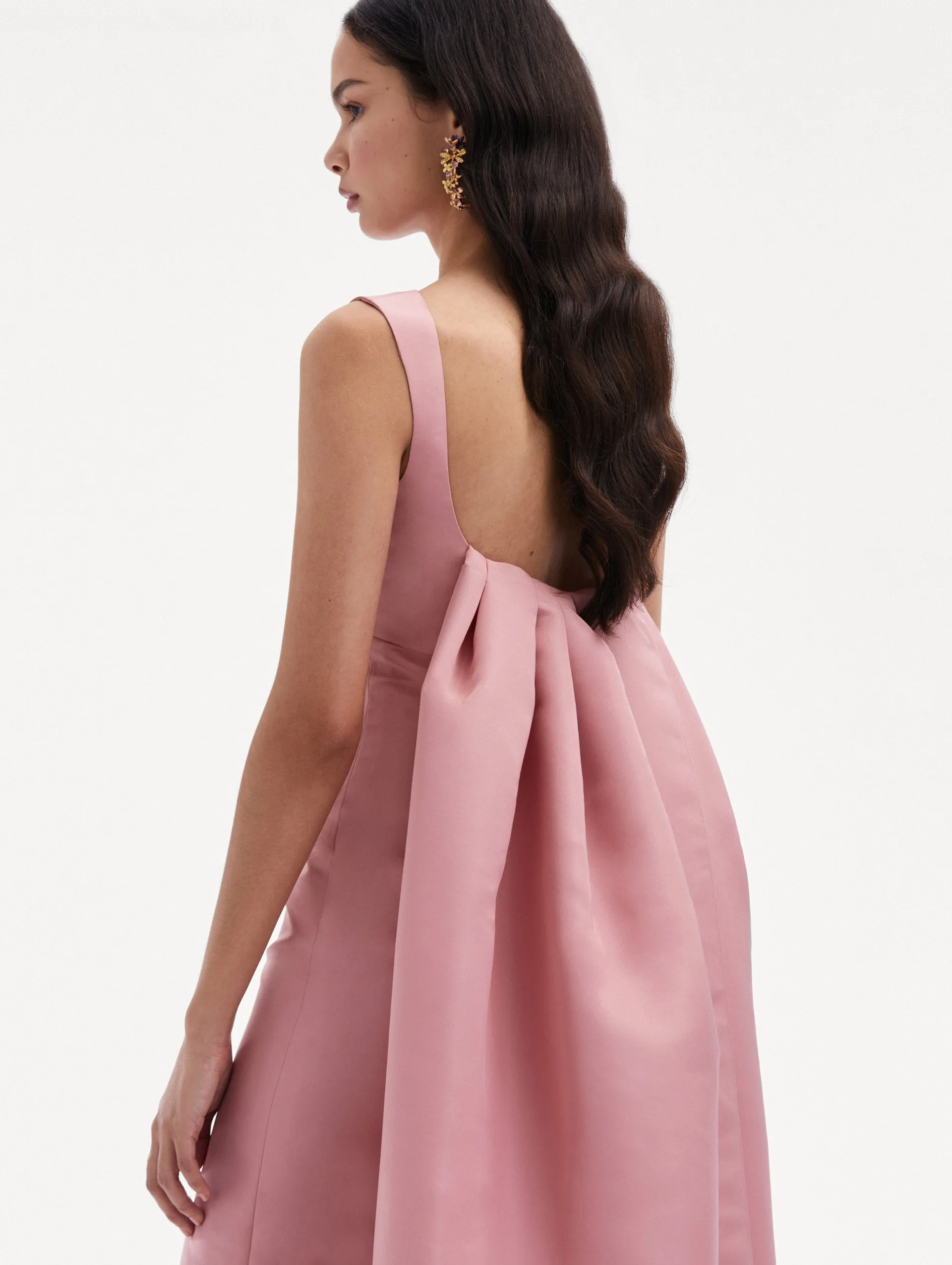 Draped Back Faille Gown