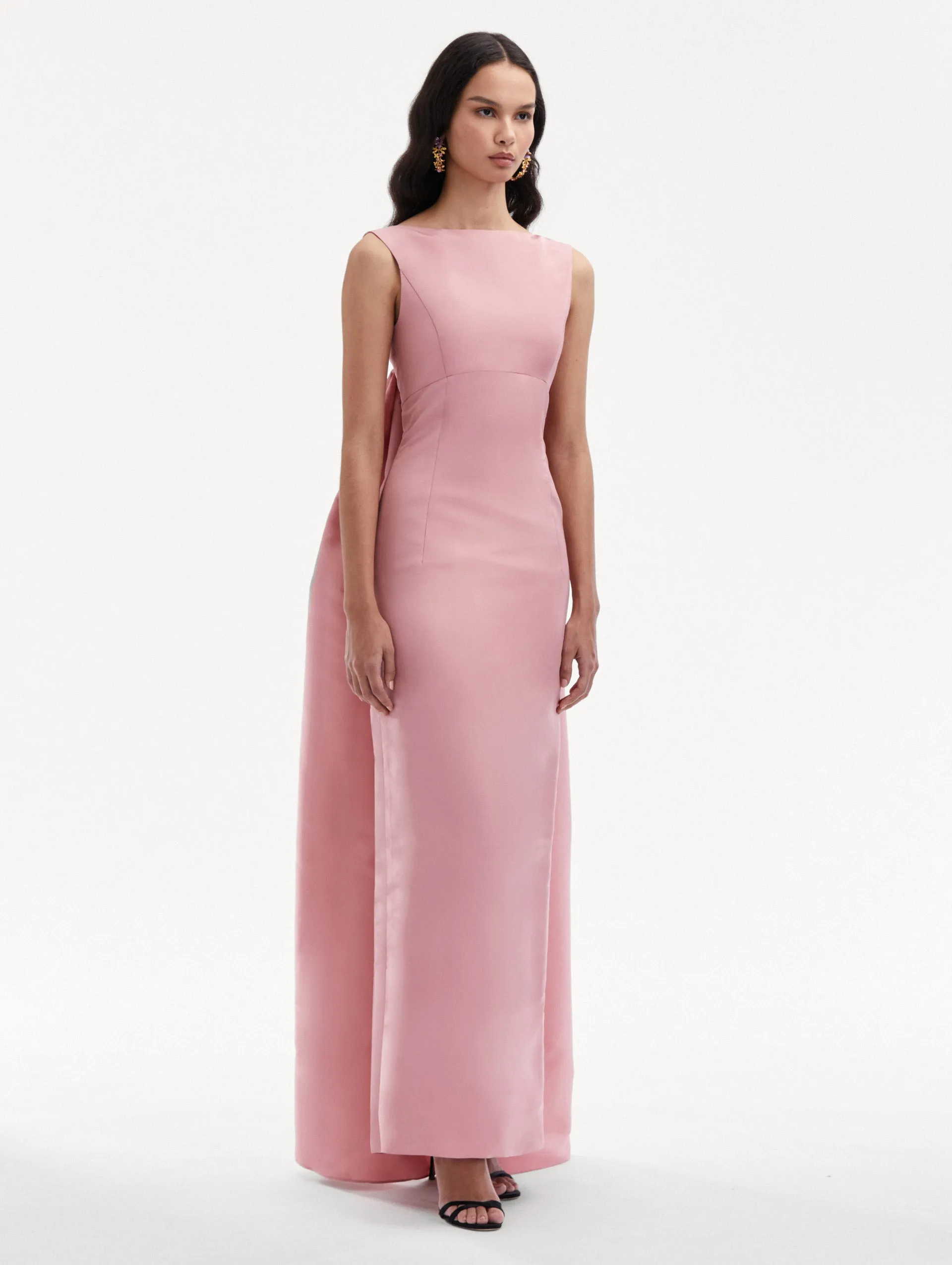 Draped Back Faille Gown