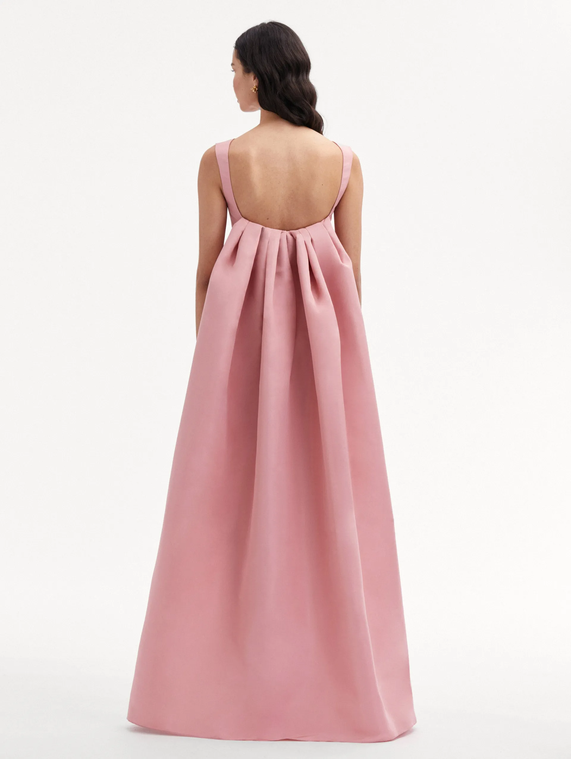 Draped Back Faille Gown