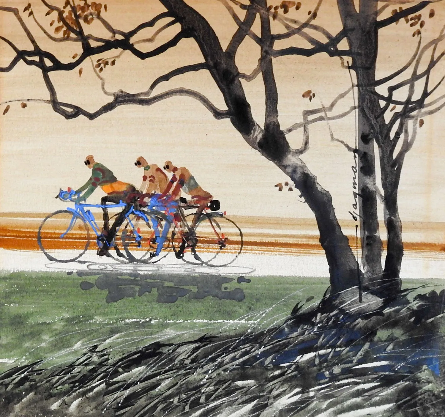 Edward Jagman Bicyclists Painting