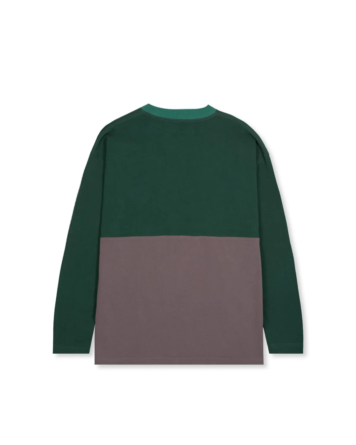 Embroidered Long Sleeve Football Shirt - Forest Green