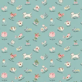 Fabric FAVORITE THINGS BLUE by Elea Lutz from the My Favorite Things Collection for Poppie Cotton, # FT23702