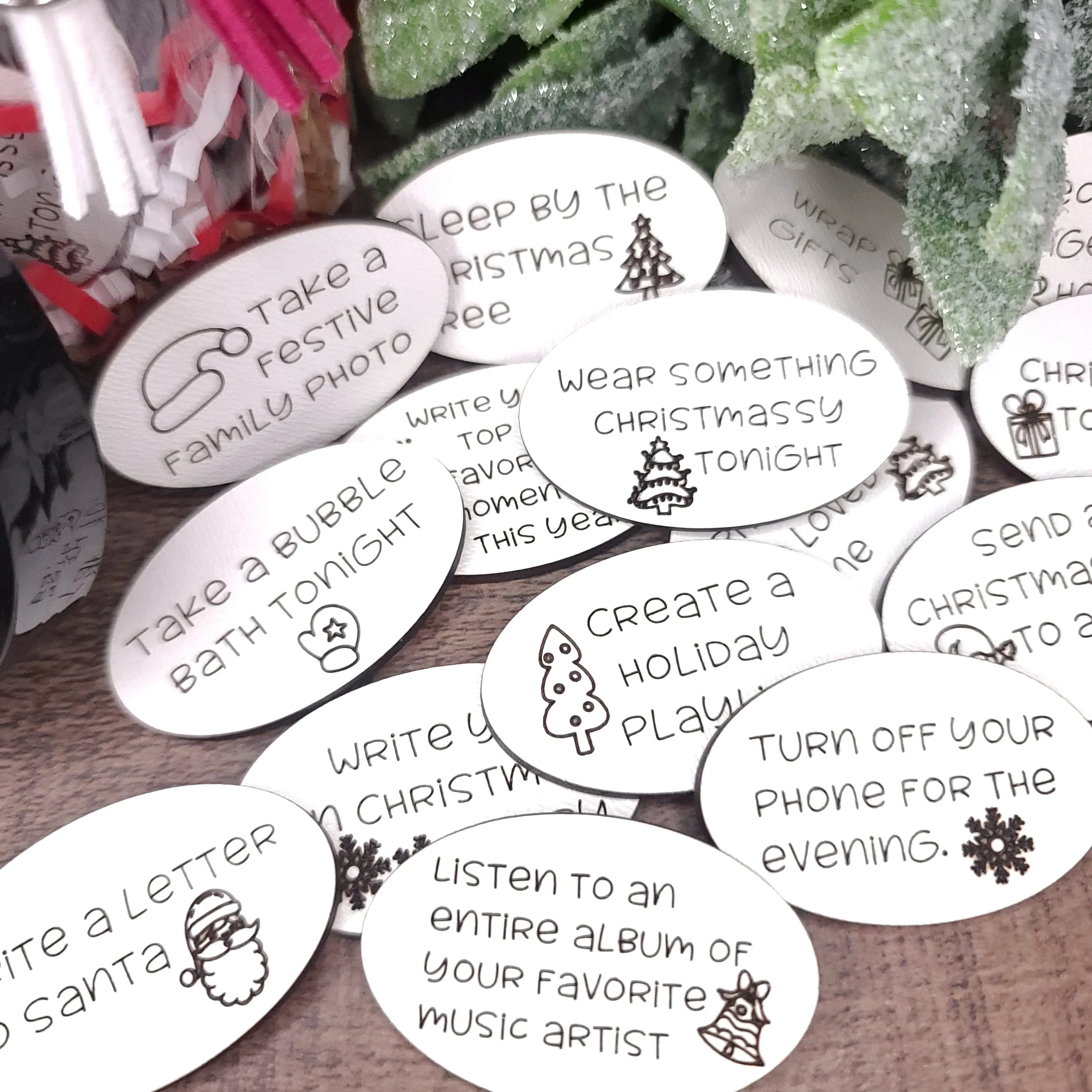 Family Advent Activity Jar Tokens | Laser Cut SVG File