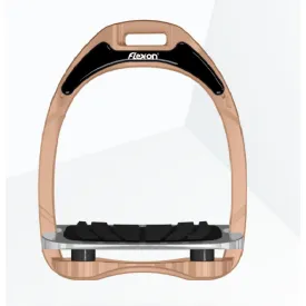 Flex-On Aluminium Inclined Ultra Grip Stirrups ROSEGOLD/GREY/BLACK