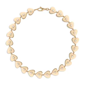 Floating Hearts Link Bracelet with Diamonds