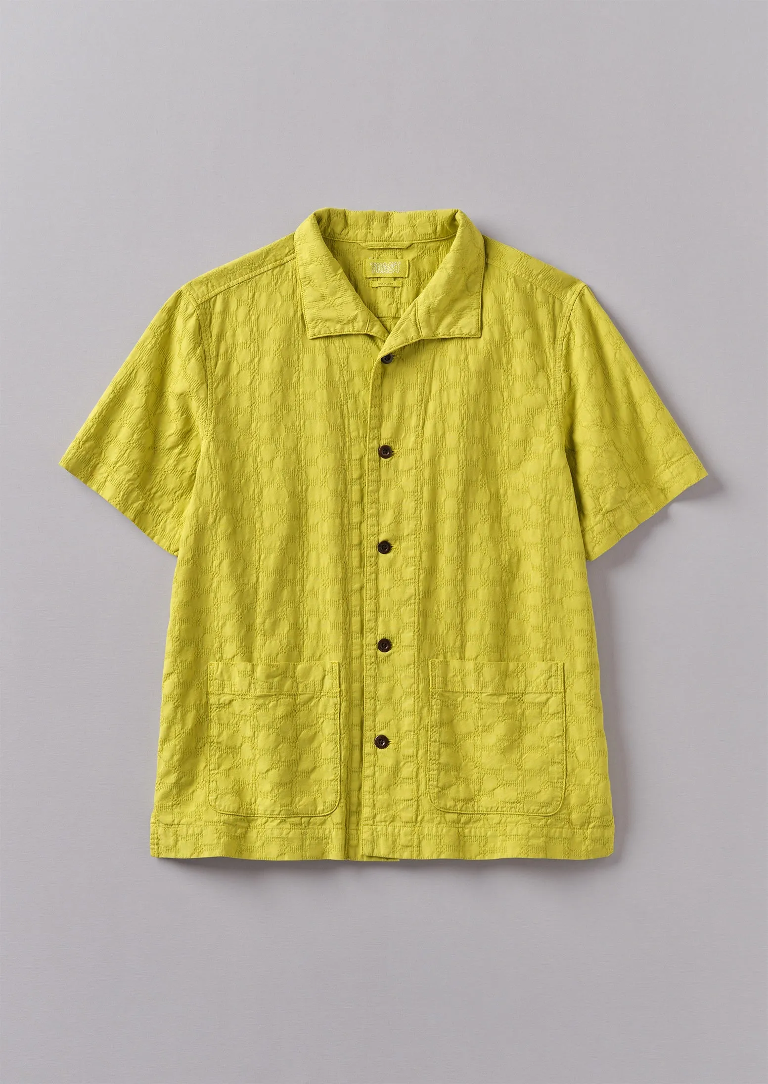 Fly Away Collar Jacquard Shirt | Billi Flower Yellow