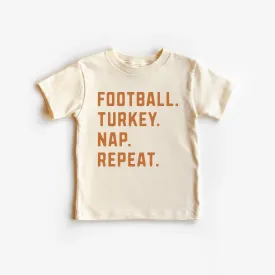 Football Turkey Nap Thanksgiving Toddler and Youth Shirt