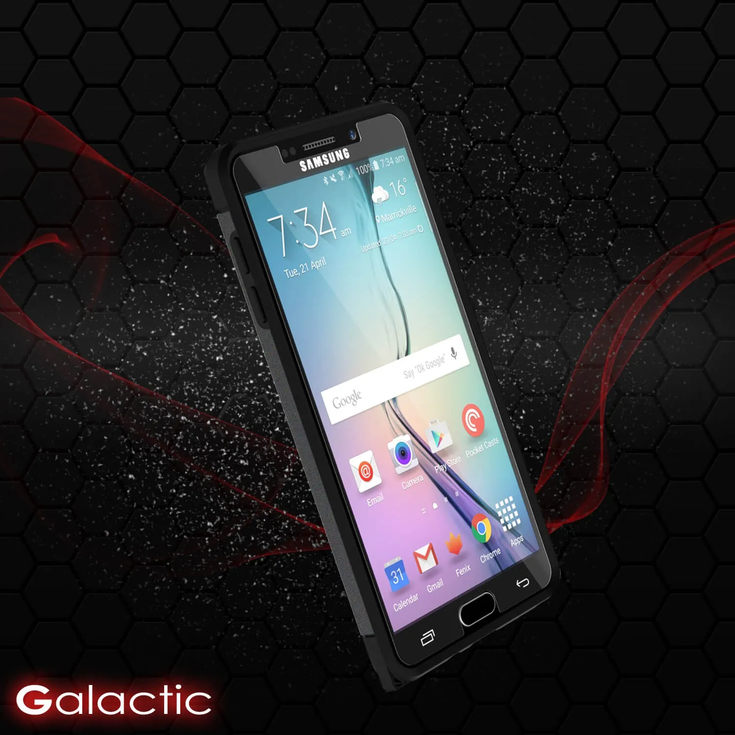 Galaxy Note 5 Case PunkCase Galactic Black Series Slim Armor Soft Cover Case w/ Tempered Glass