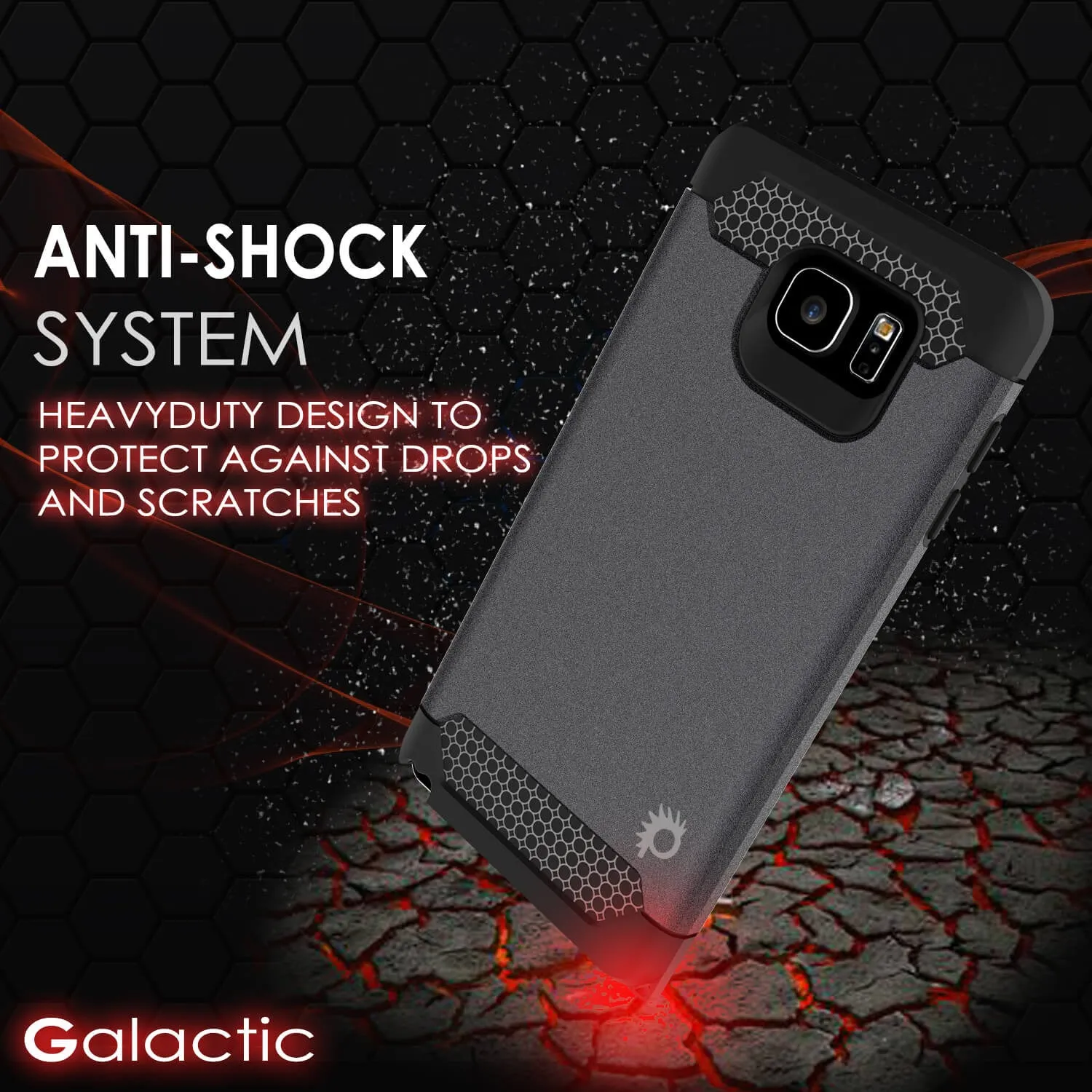 Galaxy Note 5 Case PunkCase Galactic Black Series Slim Armor Soft Cover Case w/ Tempered Glass