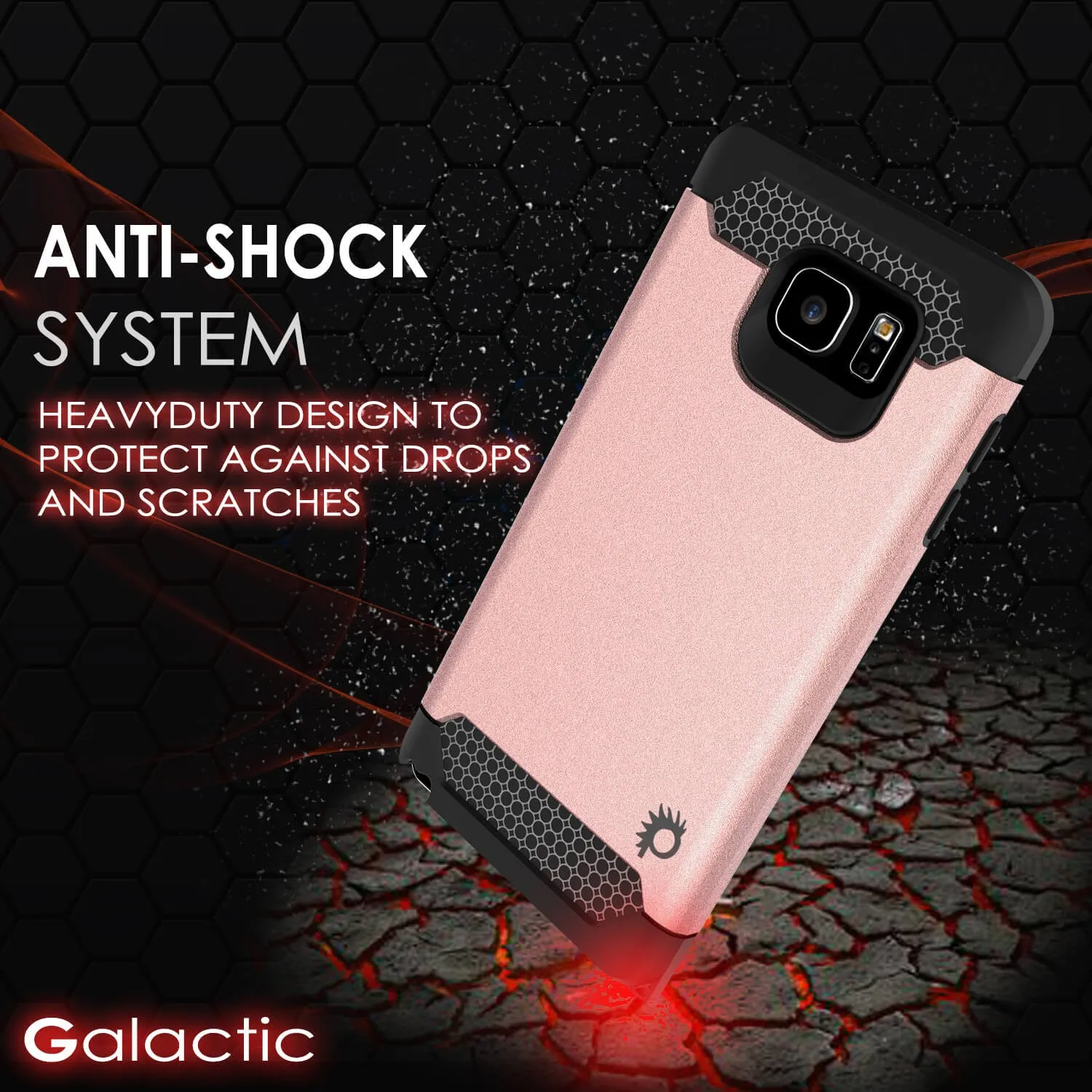 Galaxy Note 5 Case PunkCase Galactic Rose Gold Slim Armor Soft Cover Case w/ Tempered Glass