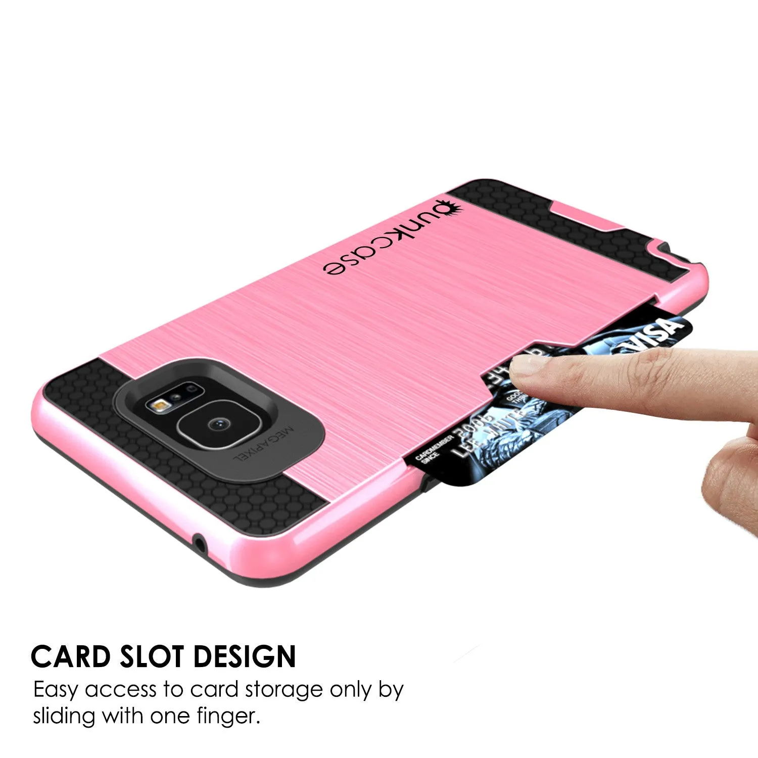 Galaxy Note 5 Case PunkCase SLOT Pink Series Slim Armor Soft Cover Case w/ Tempered Glass