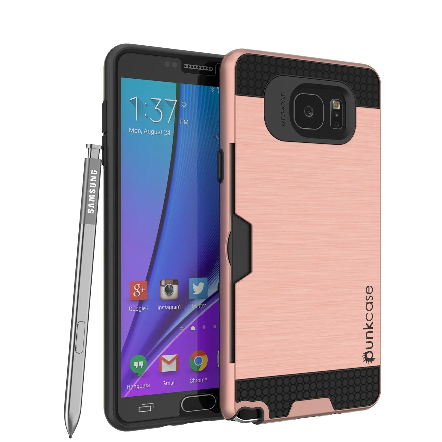 Galaxy Note 5 Case PunkCase SLOT Rose Series Slim Armor Soft Cover Case w/ Tempered Glass