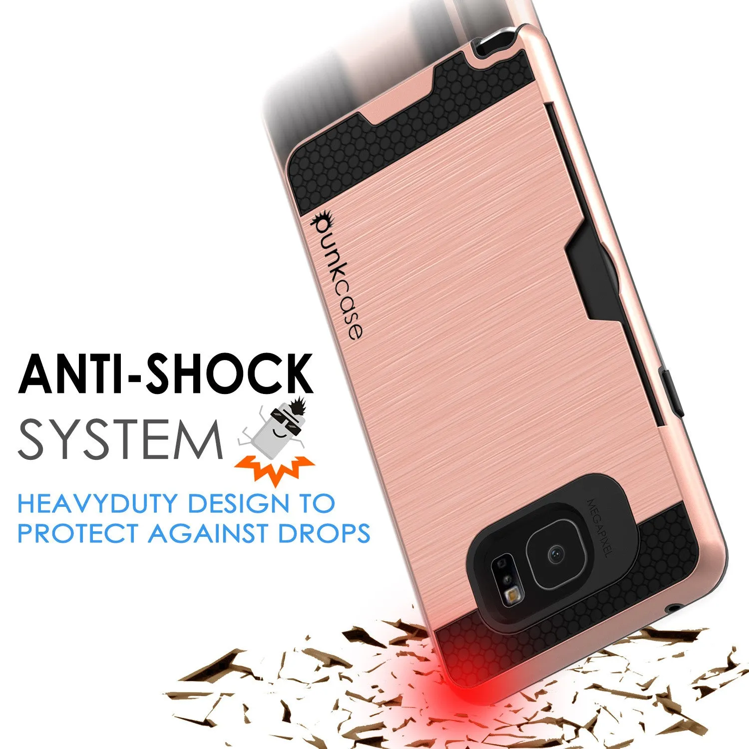 Galaxy Note 5 Case PunkCase SLOT Rose Series Slim Armor Soft Cover Case w/ Tempered Glass