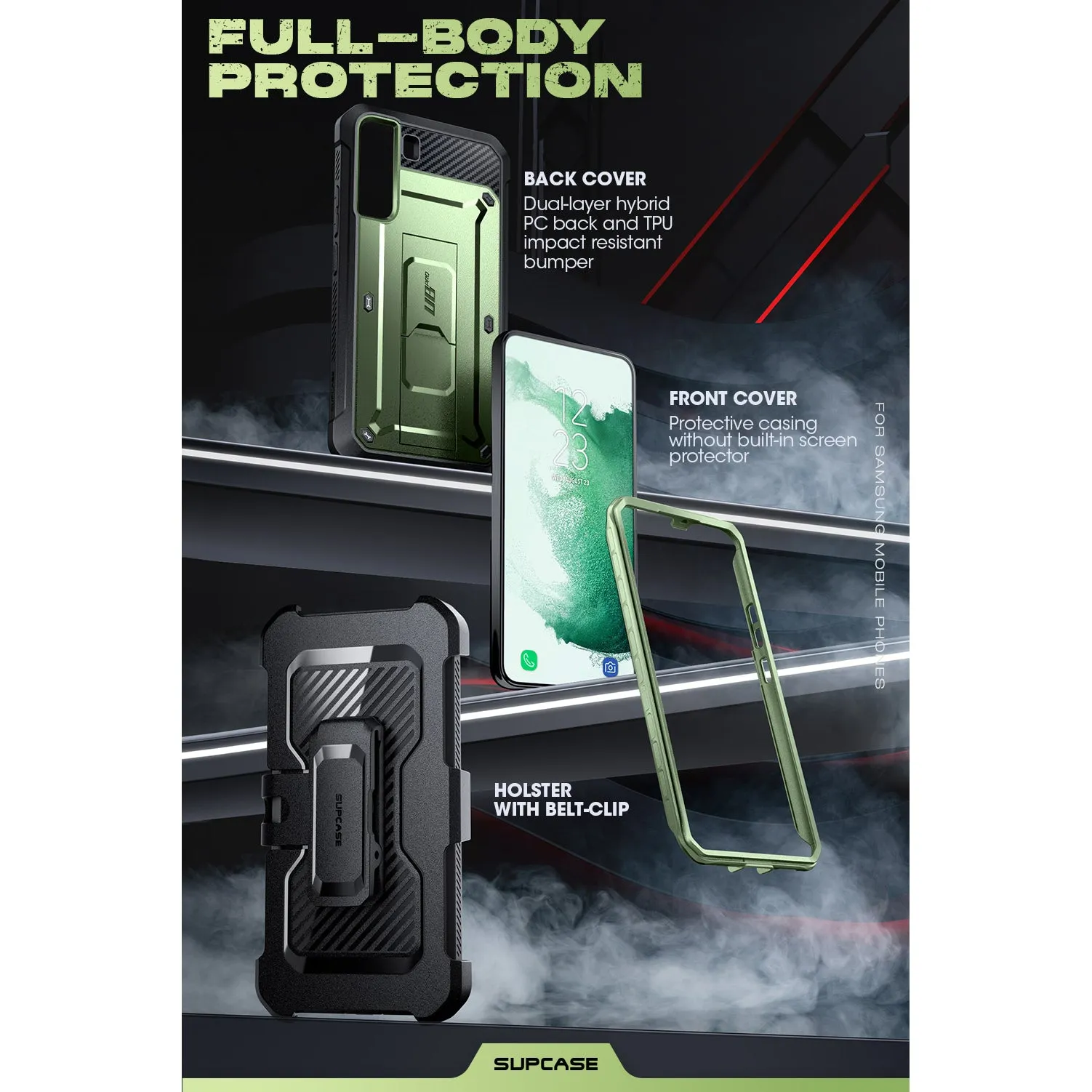 Galaxy S22 Plus Unicorn Beetle PRO Rugged Case-Dark Green