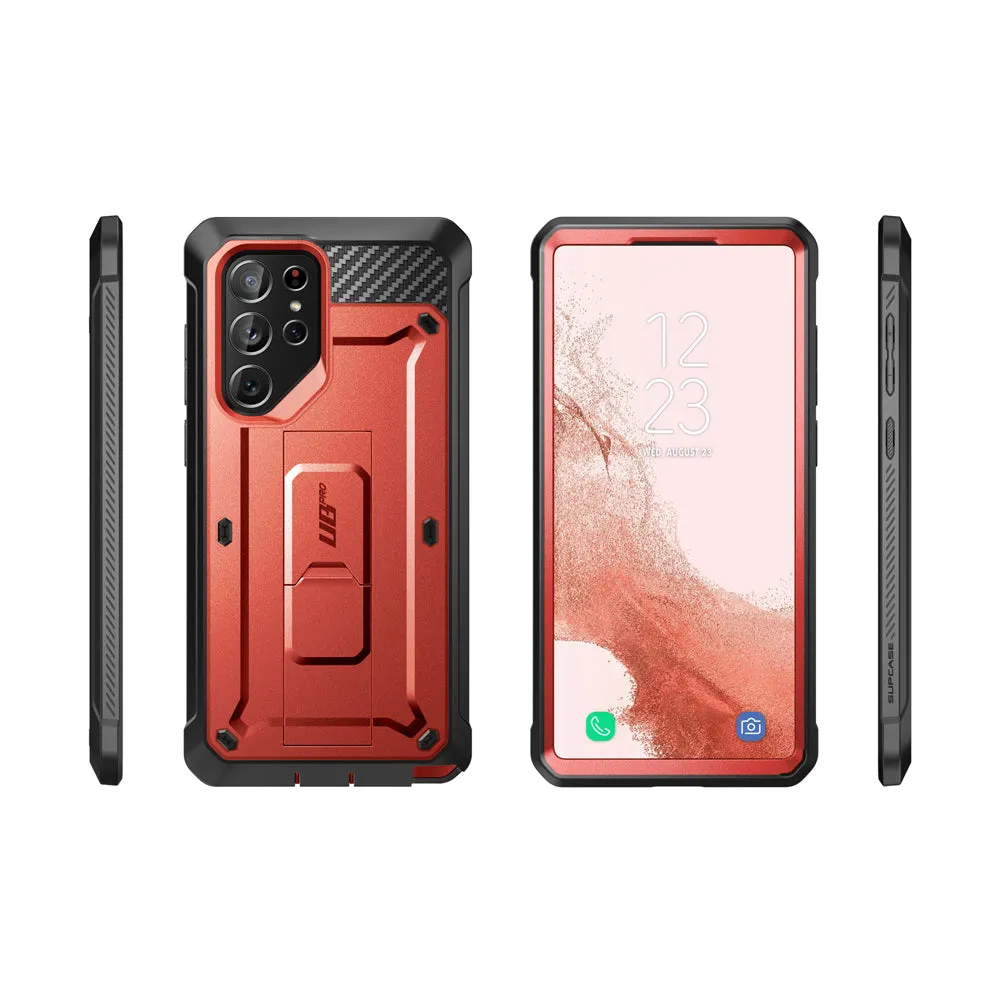 Galaxy S22 Ultra Unicorn Beetle PRO Rugged Case-Metallic Red