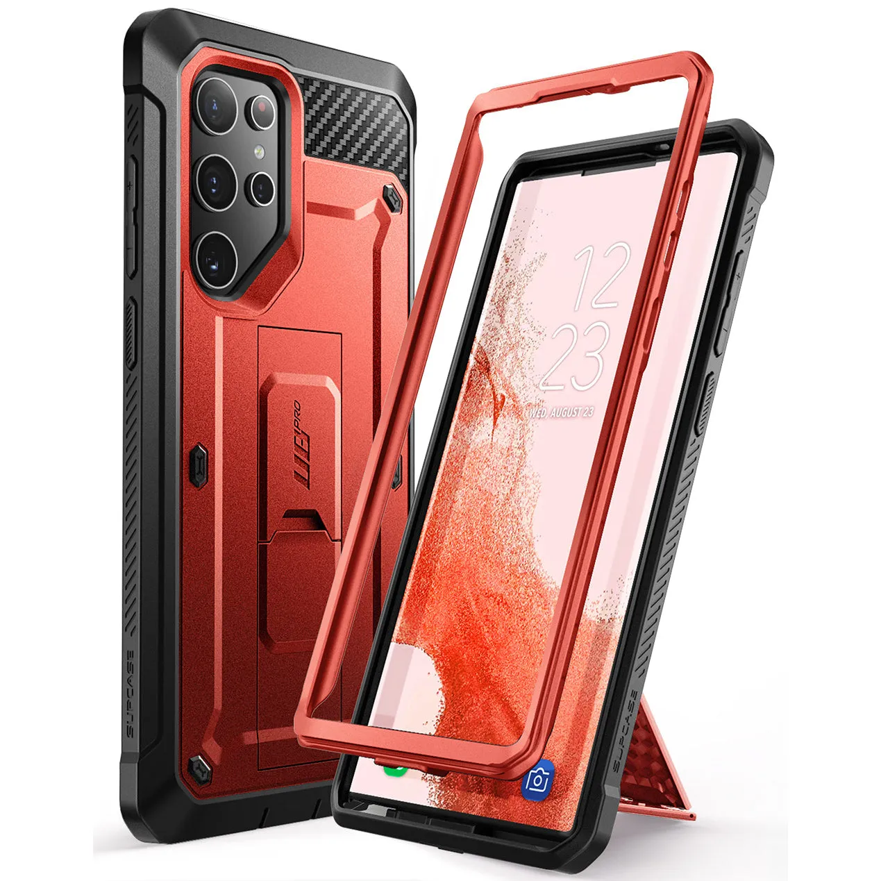 Galaxy S22 Ultra Unicorn Beetle PRO Rugged Case-Metallic Red