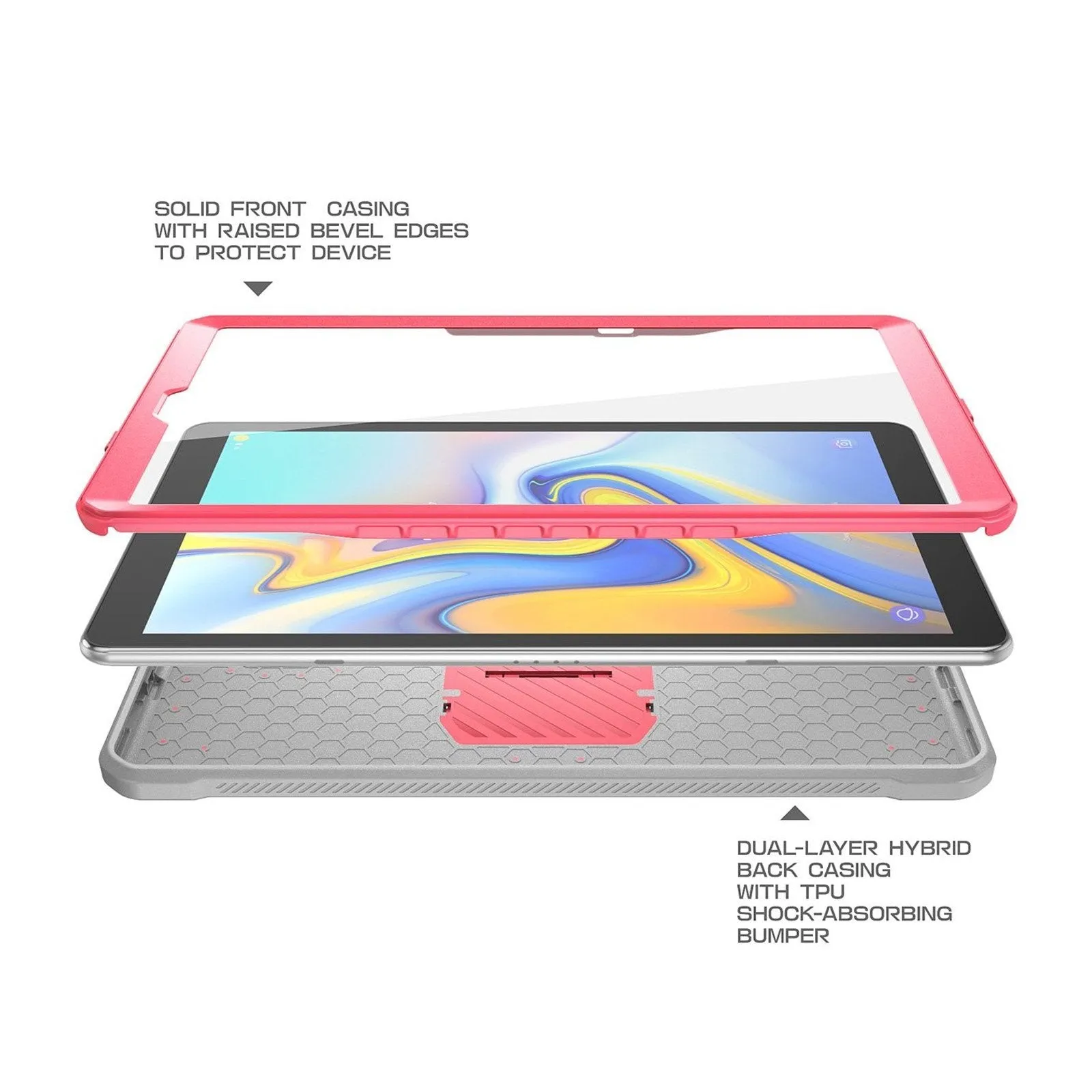 Galaxy Tab A 10.1 inch (2019) Unicorn Beetle Pro Full-Body Case-Pink