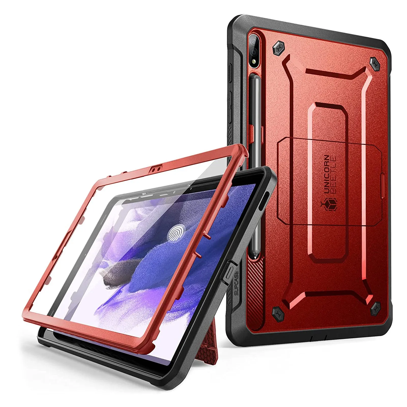 Galaxy Tab S7 FE 12.4 inch (2021) Unicorn Beetle Pro Rugged Case-Metallic Red