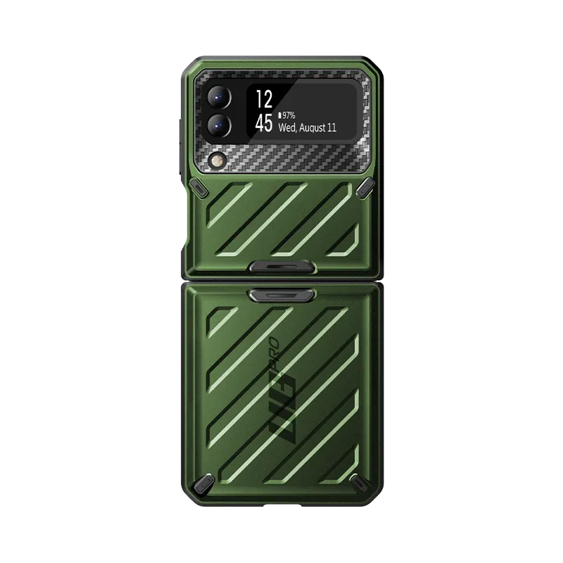 Galaxy Z Flip3 Unicorn Beetle PRO Rugged Case with Belt Clip-Dark Green