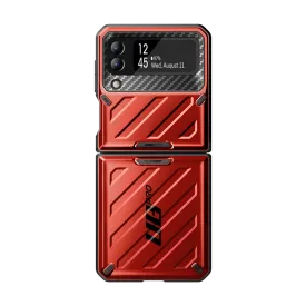 Galaxy Z Flip4 Unicorn Beetle PRO Rugged Case with Belt Clip-Metallic Red