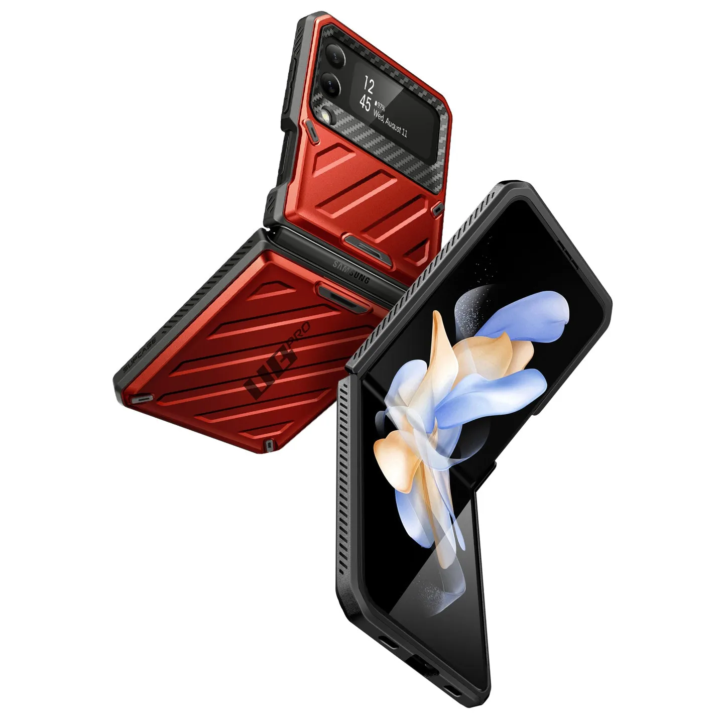 Galaxy Z Flip4 Unicorn Beetle PRO Rugged Case with Belt Clip-Metallic Red