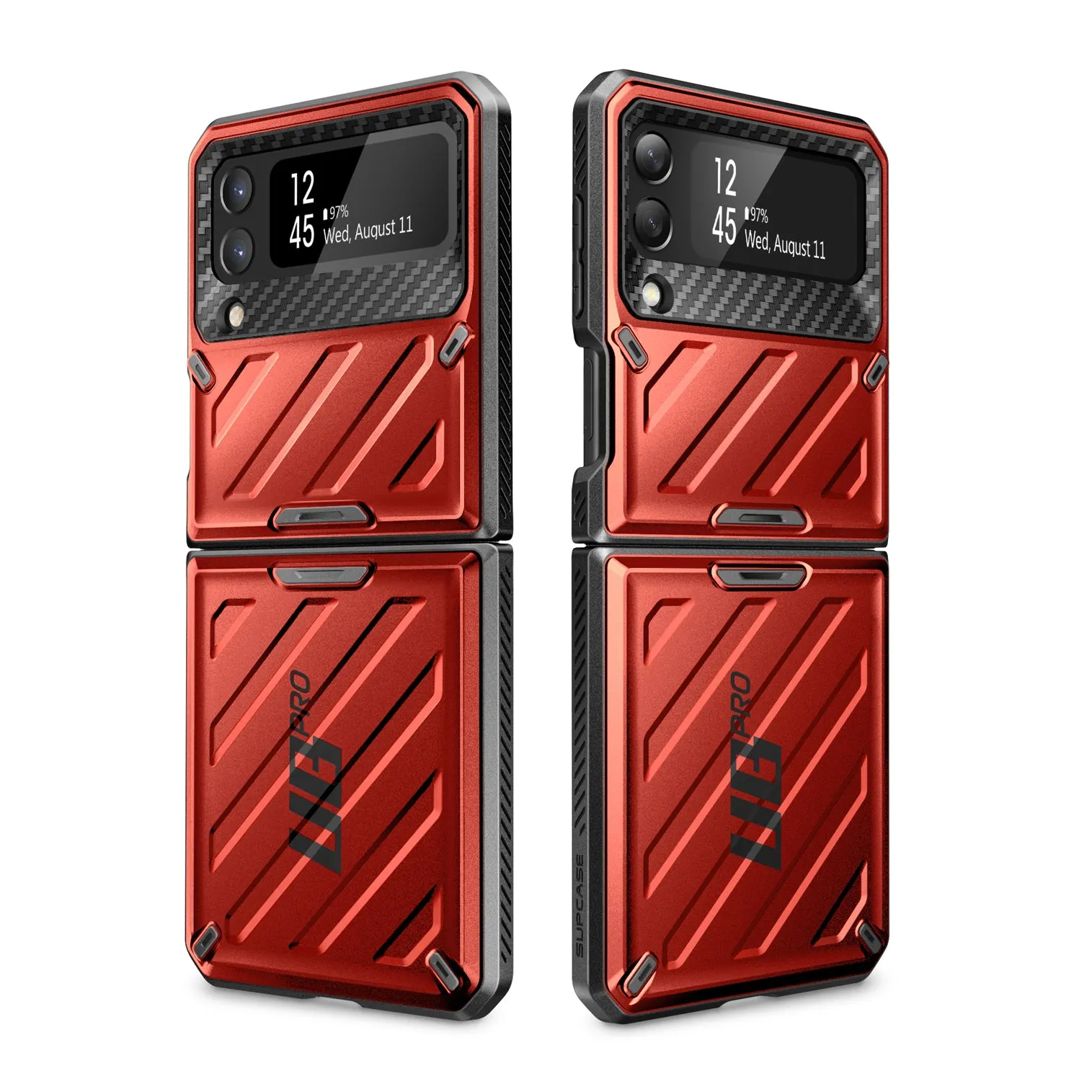 Galaxy Z Flip4 Unicorn Beetle PRO Rugged Case with Belt Clip-Metallic Red