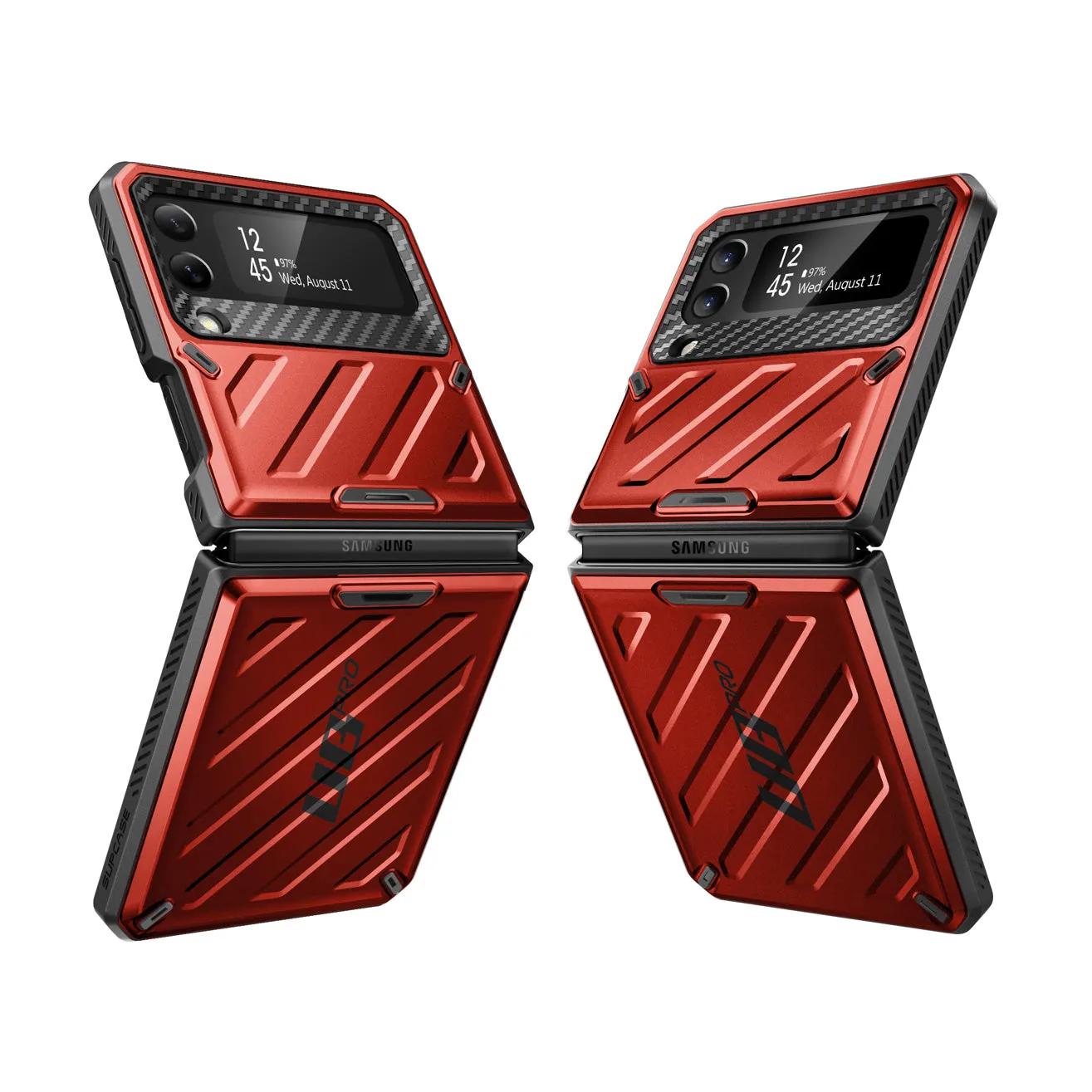 Galaxy Z Flip4 Unicorn Beetle PRO Rugged Case with Belt Clip-Metallic Red