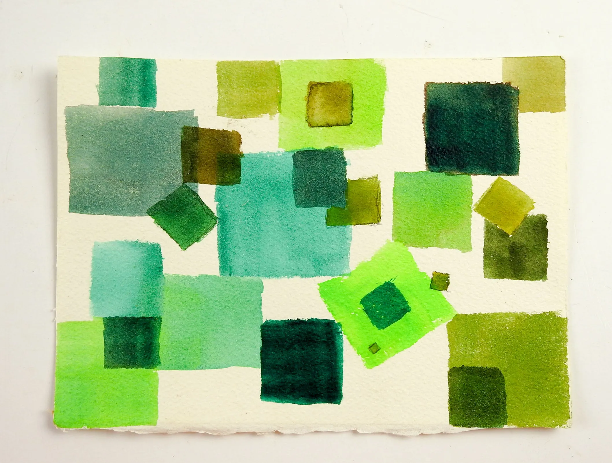 Geometric Abstract in Green Painting