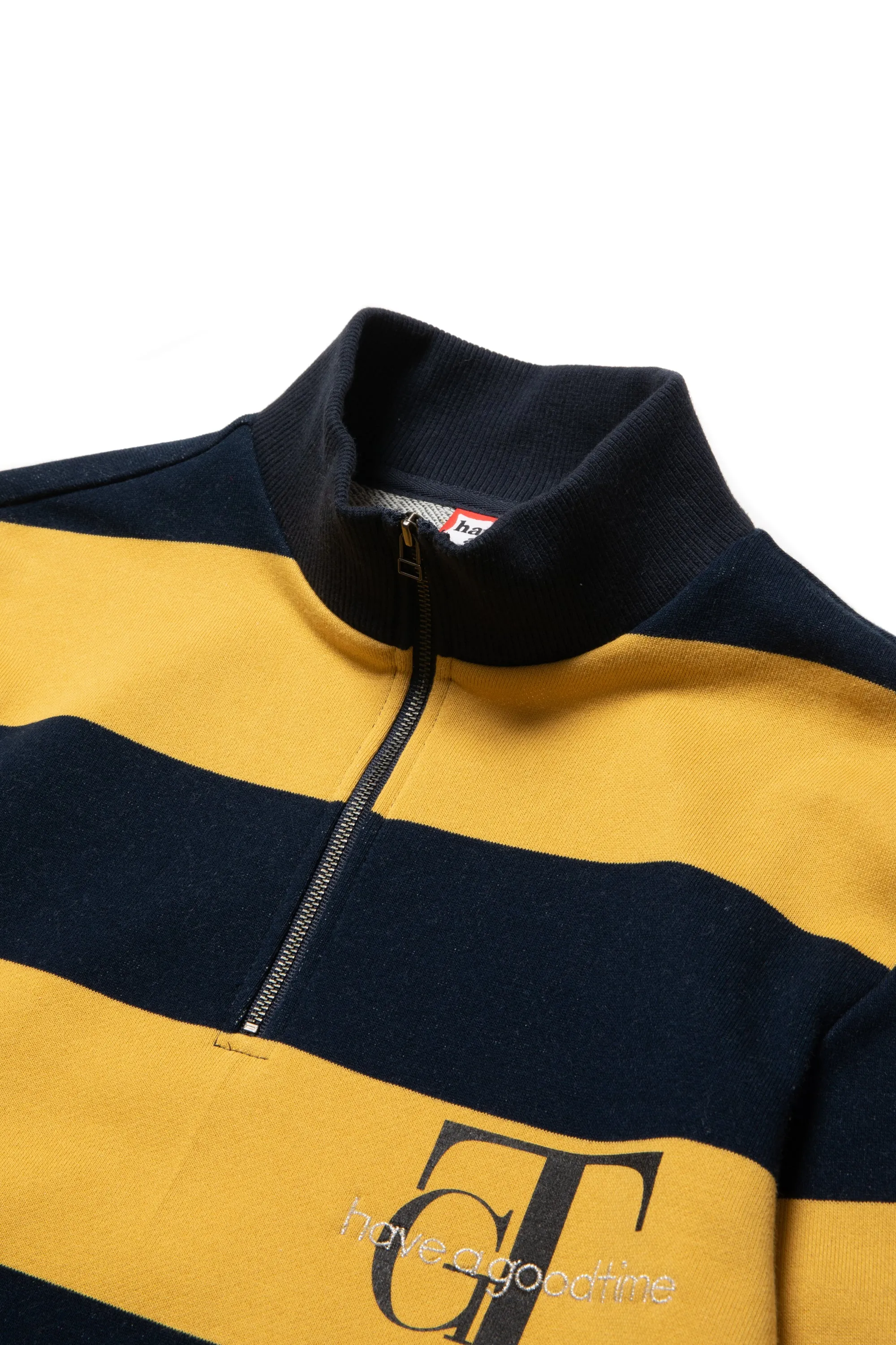 GT LOGO HALF-ZIP LIGHTWEIGHT SWEATSHIRT YELLOW/NAVY