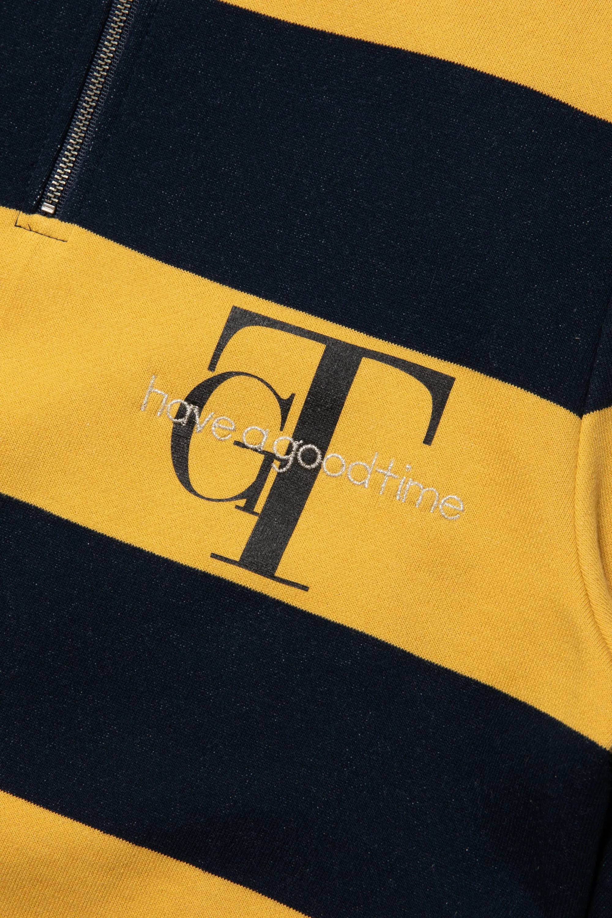 GT LOGO HALF-ZIP LIGHTWEIGHT SWEATSHIRT YELLOW/NAVY