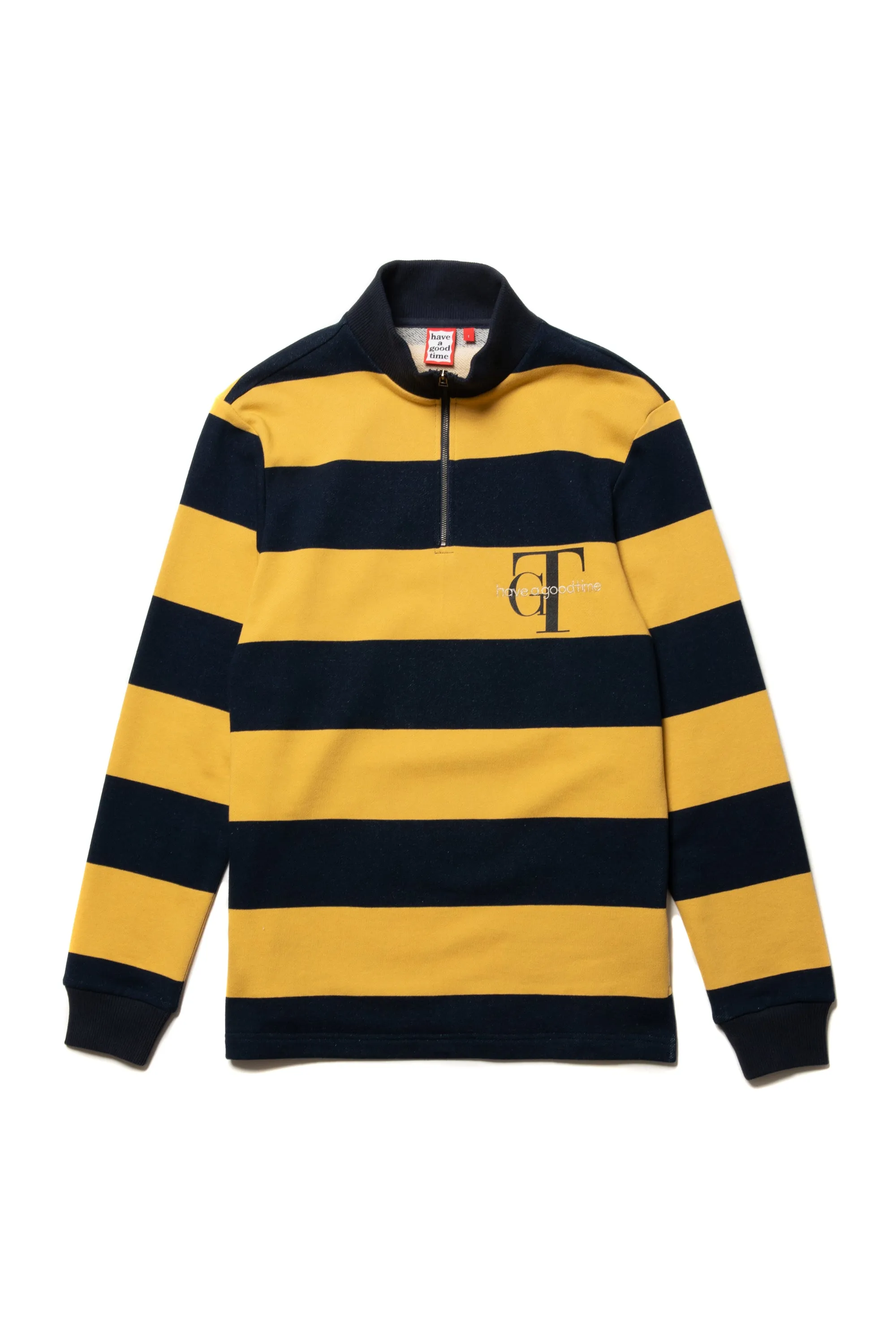 GT LOGO HALF-ZIP LIGHTWEIGHT SWEATSHIRT YELLOW/NAVY