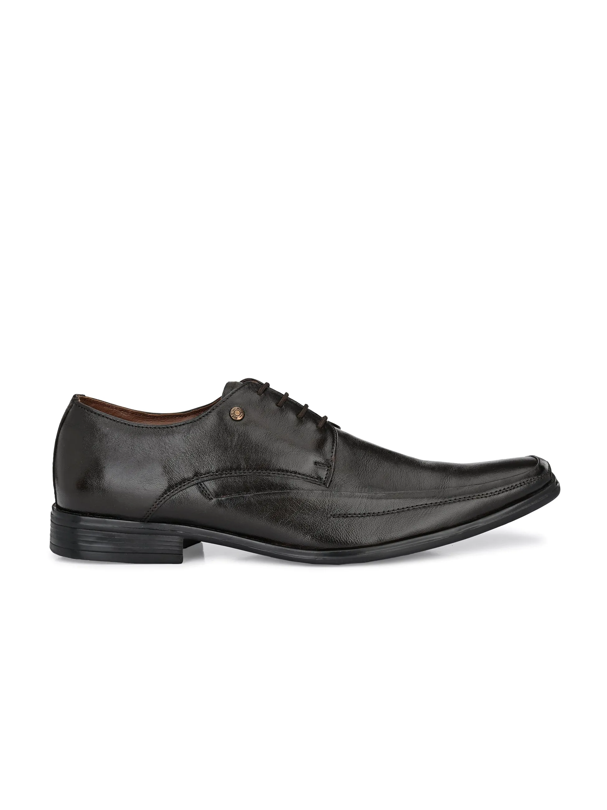 Hitz Men's Brown Leather Lace-up Formal Shoes