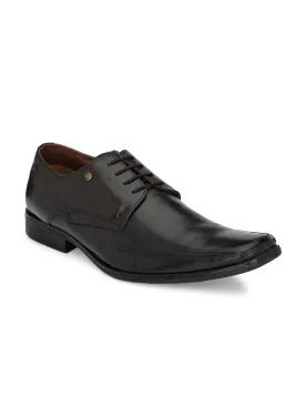 Hitz Men's Brown Leather Lace-up Formal Shoes