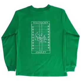 J. Bailey Long Sleeve Logo Tee- Football on Kelly